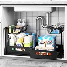 Organisateur Sous évier 2 Tiroirs, étagère De Rangement Empilable Pour Cuisine, Salle De Bain, Buanderie