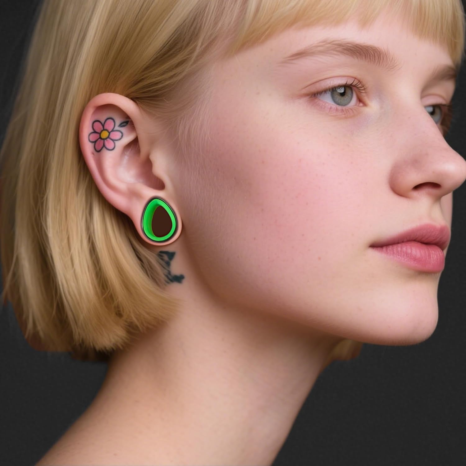 DOEARKO 2PCS Teardrop Shape Stainless Steel Outer Ring & PLA Inner Plug Ear Gauges (0g/8mm - 19mm) Hypoallergenic Double Material for Stretched Ears Lightweight & Breathable Plugs