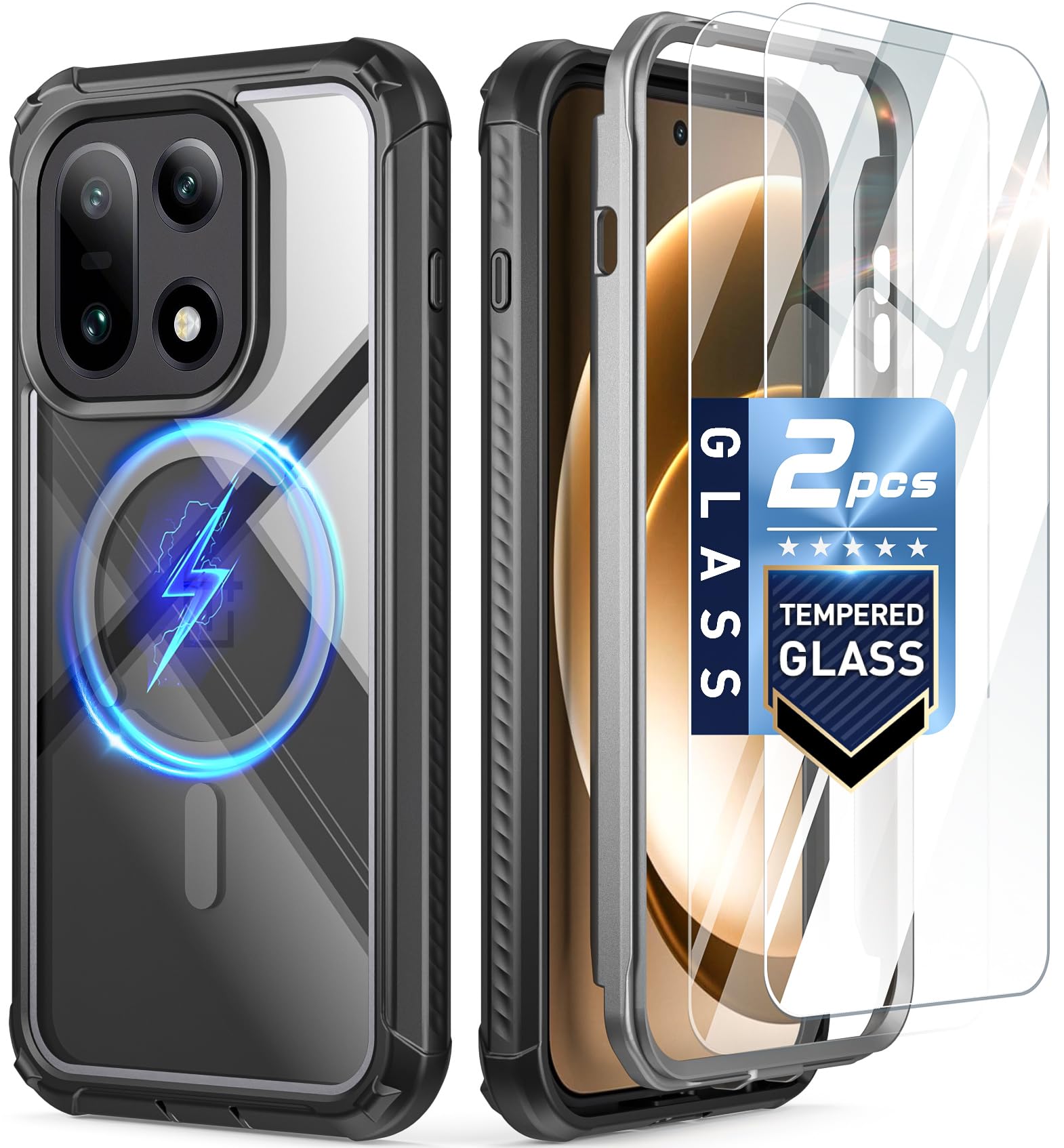 Poetic Guardian Case for OnePlus 15 5G Magsafe Compatible 2 Tempered Glass Screen Protector Work with Fingerprint ID