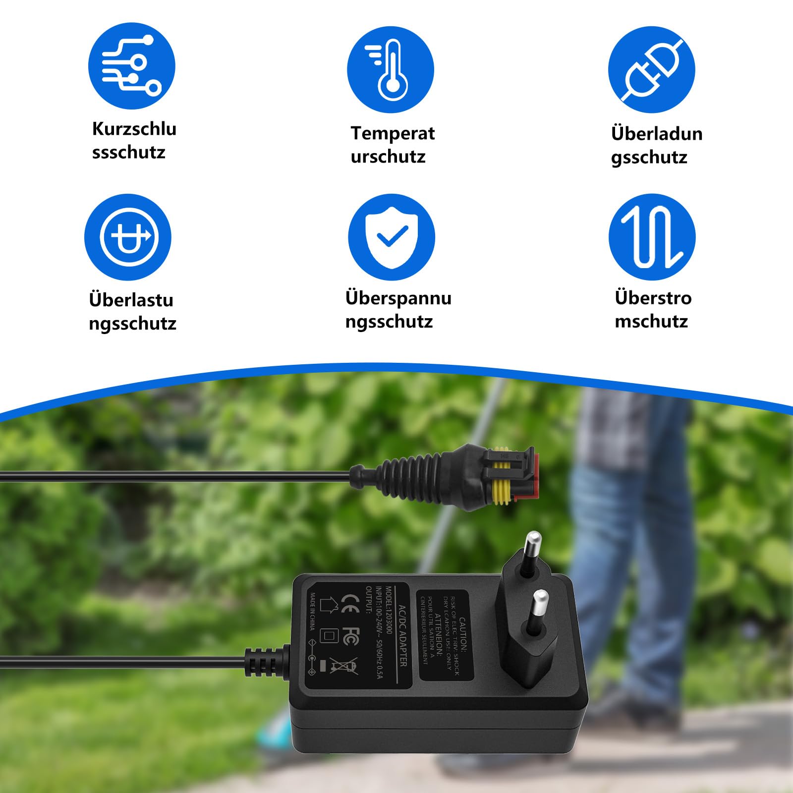 28V 1.3A Ladegerät Netzteil kompatibel mit Husqvarna Automower 115H,105, 305, 310, 315, 315X,Automatische Rasenmäher #590442204，5931636-01