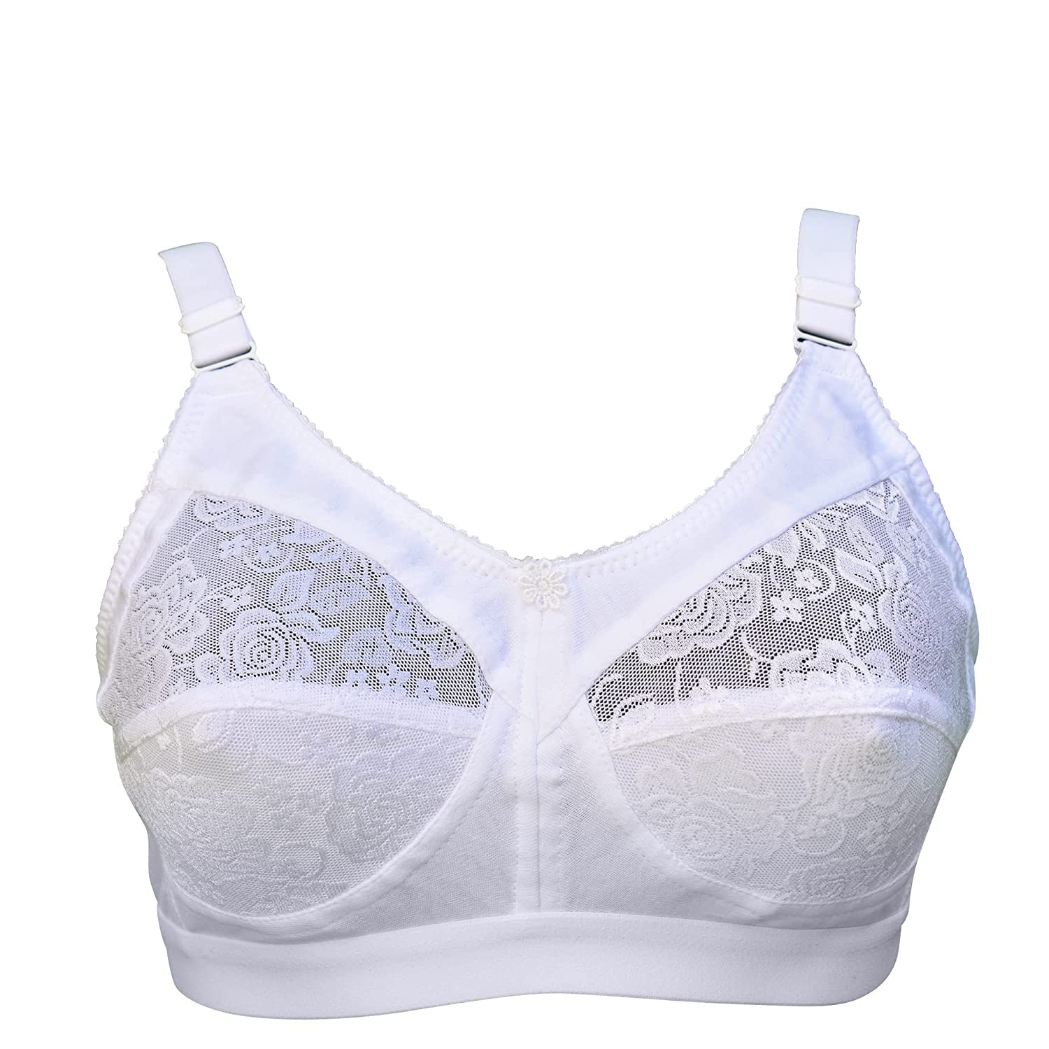 ninteen-69 Women's Cotton Non-Padded Wire Free/Regular/Full Coverage Bra with Net-picture-12