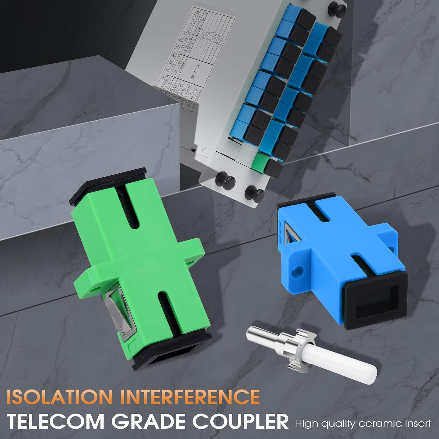 SC/UPC PLC Fiber Optic Splitter 1x16 Cassette Card Inserting, Optic Fiber Splitter for Home Wiring, LAN, Network Rooms, Fiber Distribution Box
