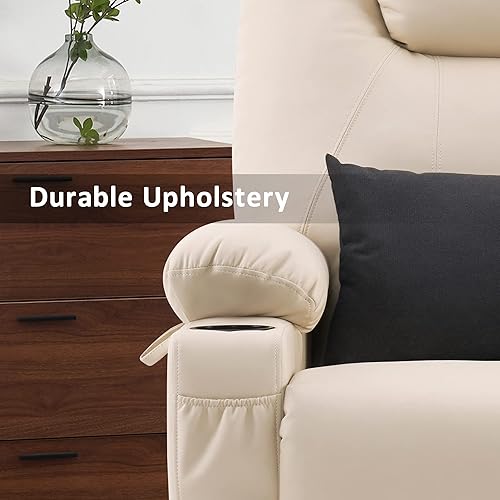 Miniatura 5 de MCombo Silla reclinable grande de doble motor con masaje y calor para personas mayores, posición infinita, puertos USB, portavasos, reposapiés