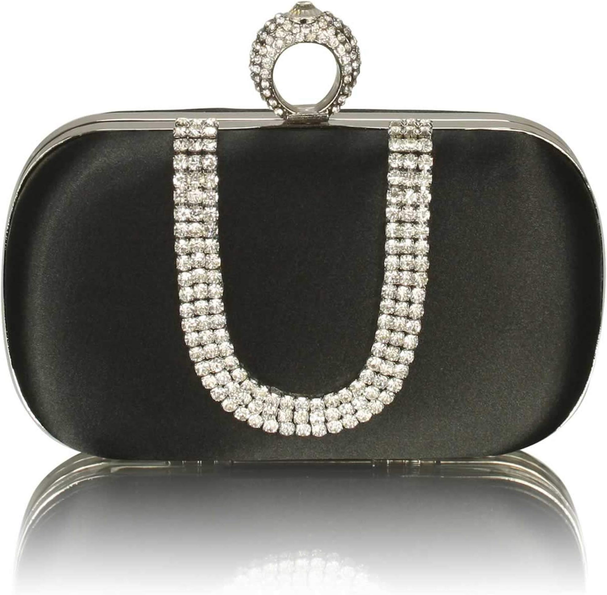TrendStar Womens Clutch Bag Ladies Satin Hard Case Clutch Box Designer Purse Evening Handbags