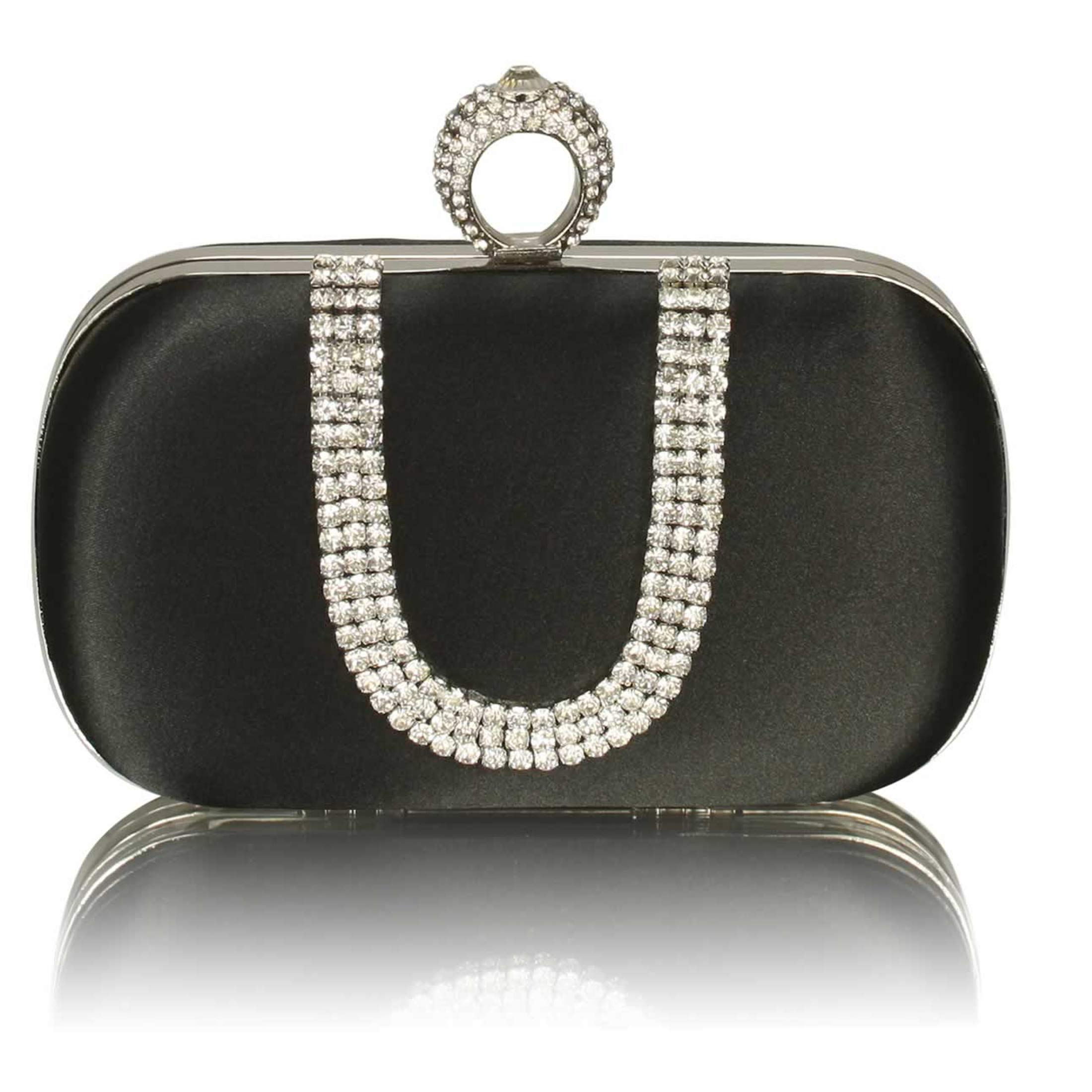 TrendStar Womens Clutch Bag Ladies Satin Hard Case Clutch Box Designer Purse Evening Handbags