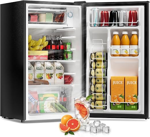3.2 Cu. Ft. Energy-Efficient Mini Fridge with Freezer, Silver