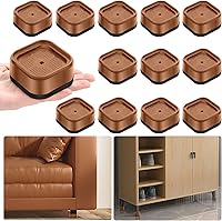 Vista 25 de shouwuhho Paquete de 16 Elevadores de Muebles Ajustables Elevadores de Cama de Servicio Pesado Elevan Altura 1", Elevadores de Cama Cuadrados Negro