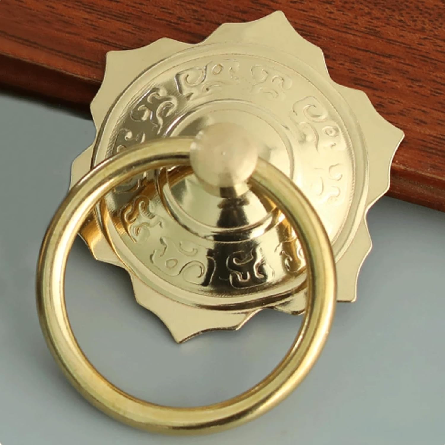 Wooden Door Ancient Courtyard Retro Door Knocker Chinese-Style Brass Antique Door Handle Pull Ring Hardware Accessories