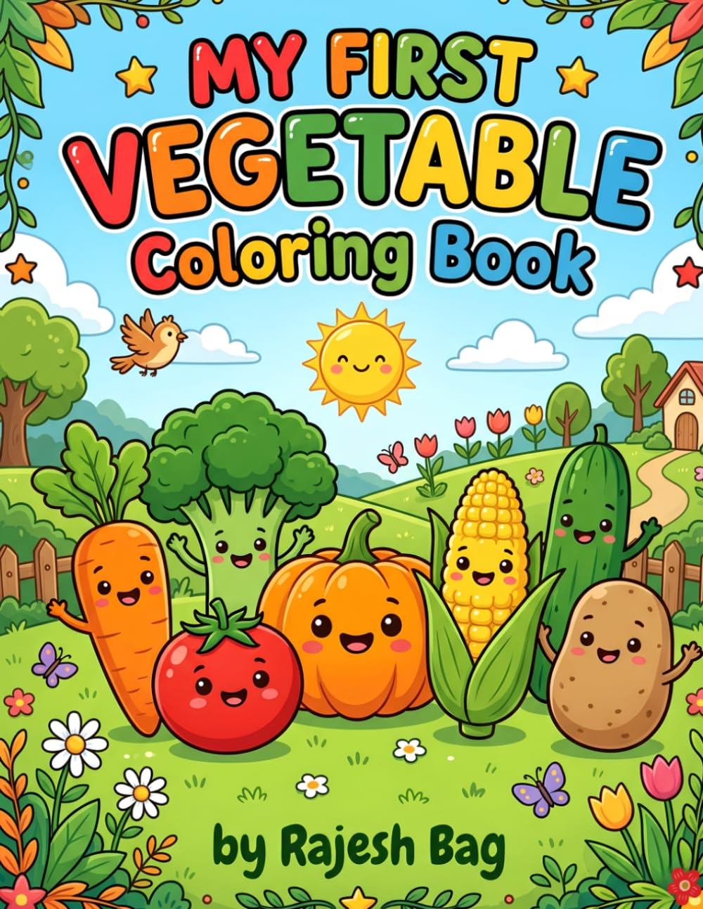 My First Vegetable Coloring Book for Kids Ages 3-6: Fun and Easy Vegetable Coloring Pages for Toddlers and Kids Ages 3-6 (My First Coloring Book)