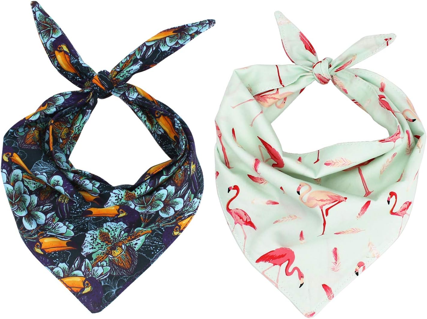 2 Piece Pet Dog Bandana Triangle Bibs Scarf Accessories and 1PC Detachable Bowtie for Dogs, Cats, Pets Animals(Summer S)