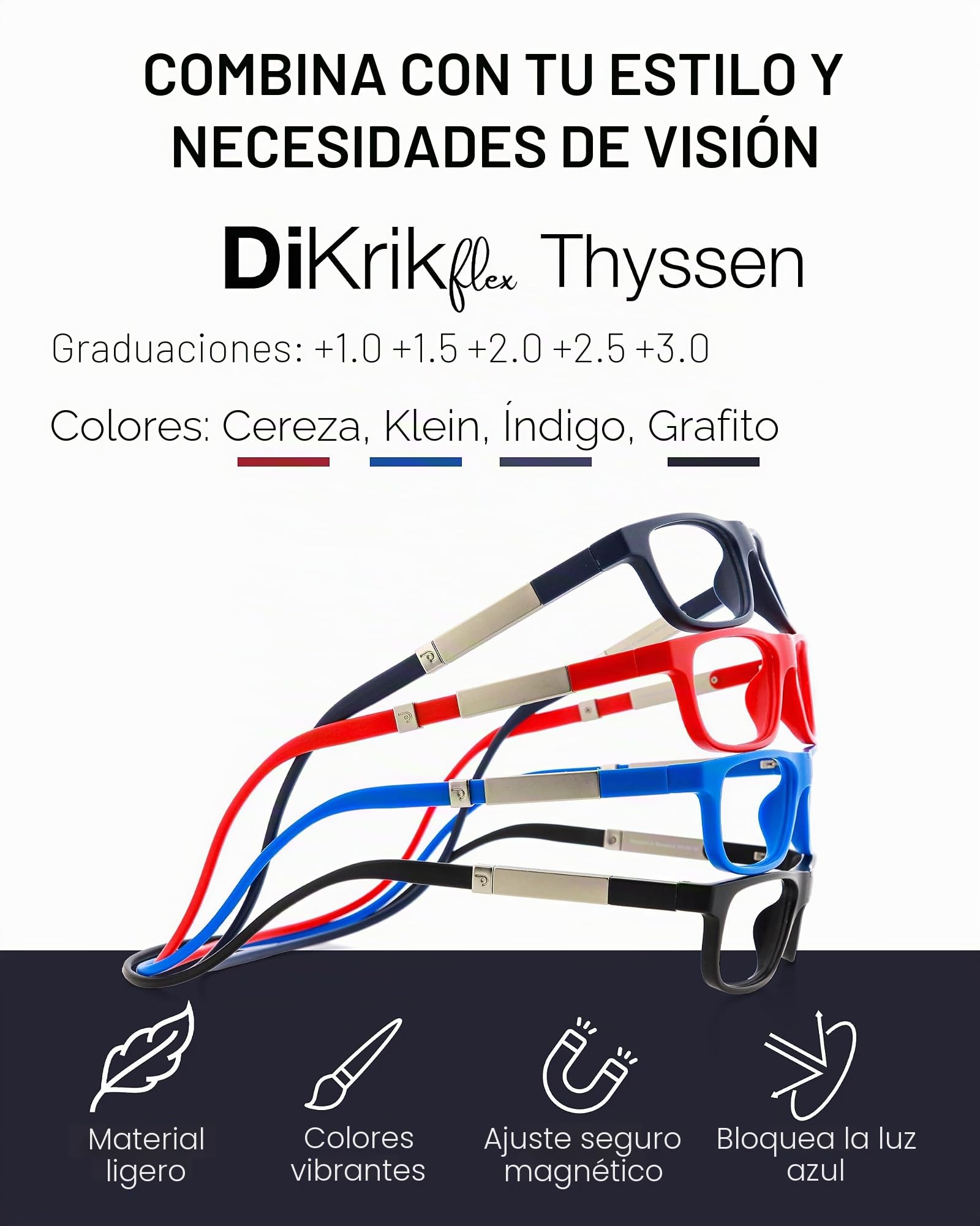 DIDINSKY Krik Gafas de Lectura Magnéticas, Filtro Luz Azul