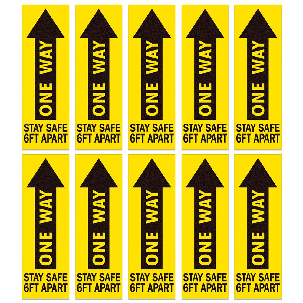 FaCraft Directional Arrow Floor Sticker,4.75"x 14.5" One Way Stickers for Floor,10pcs.