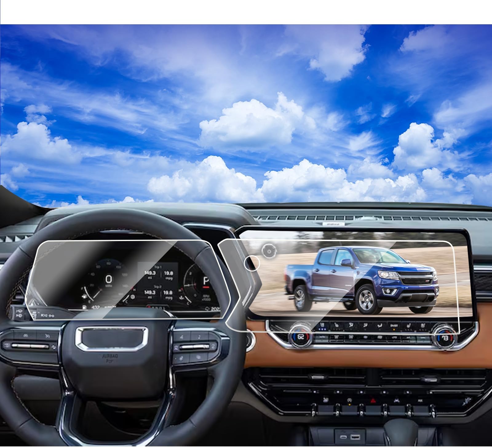 2026 2027 Chevy Colorado Screen Protector for 2026 2027 2025 2024 Chev rolet Colorado Accessories Z71/ZR2 & GMC Canyon Accessories AT4/Denali/Elevation Dashboard & Nav. Tempered Glass Screen Protector