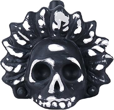 Aztec Death Whistle, 125 dB Loudest Scream Whistles 3D Screaming Whistle Terrifying Sound Screaming Aztec War Whistles, Day of the Dead Hallowmas Gifts for friend White&Black