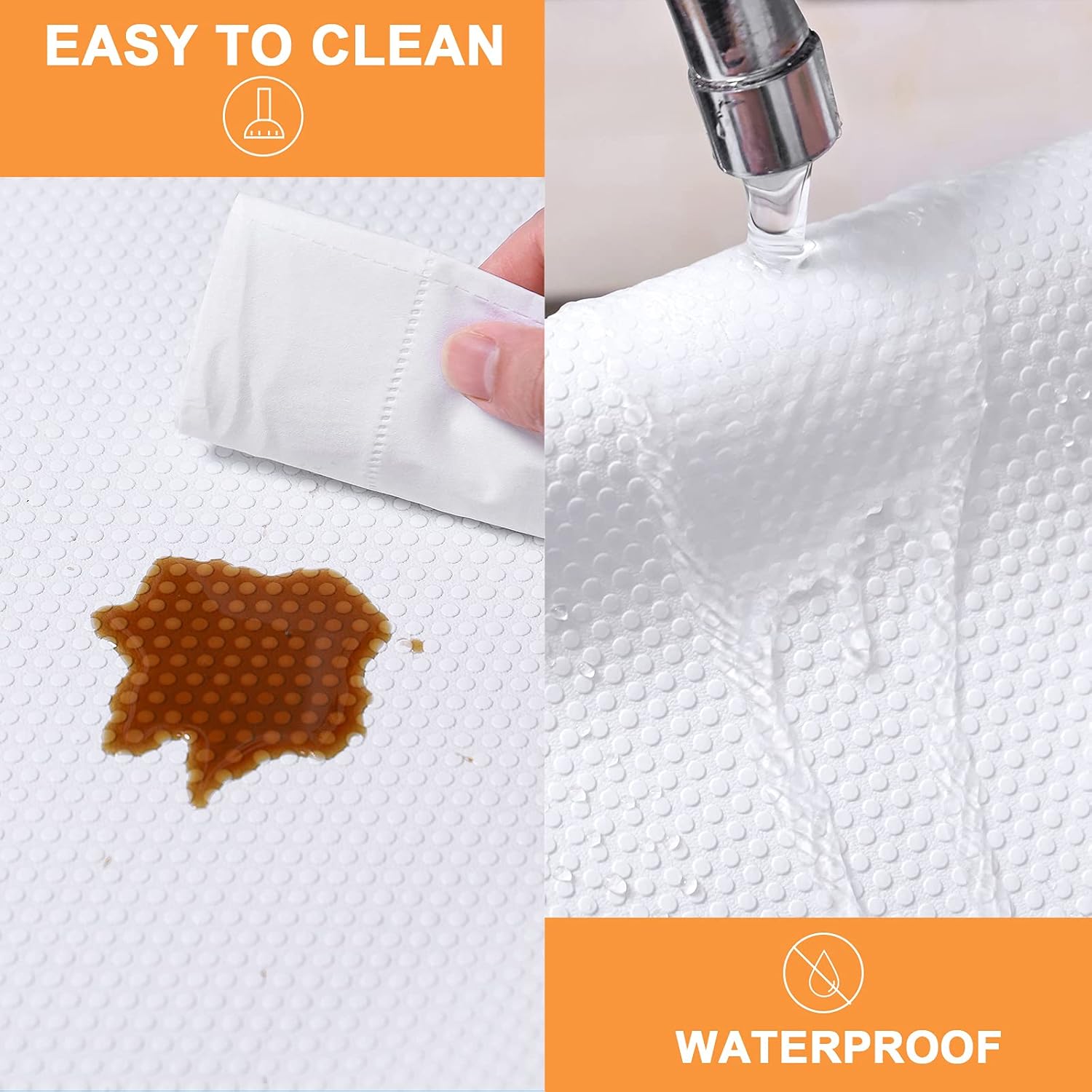 Shelf Liner White - Waterproof Pantry Cabinets Liners,Washable Easy to Cut Drawer Mat for Kitchens Cupboard 17.7" X96Inch -