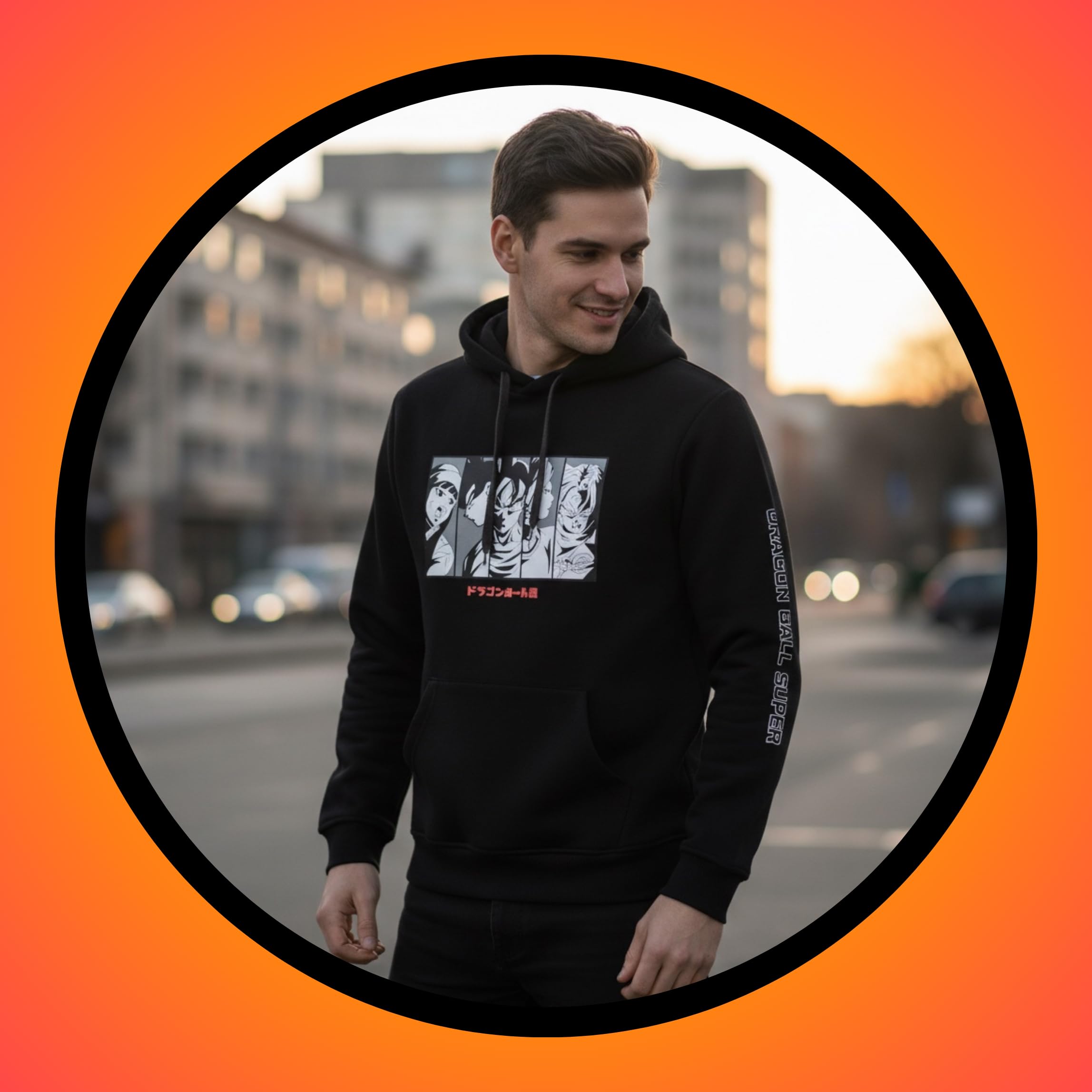 Dragon Ball Z Sudadera para Hombre, Sueter Diseño Goku Clasico, Sudadera con Capucha, Regalo para Hombres y Adolescentes