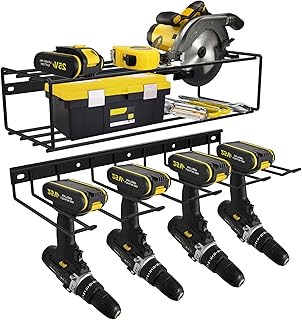 Power Tool Organizer Wall Mount and Drill Holder Wall Mount, Cordless Drill Tool Organizer, Garage Tool Holder Wall Mount for Handheld Power Tools Heavy Duty Floating Tool Shelf-1-Pack