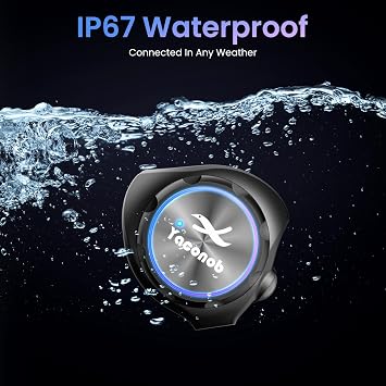 Y3 Helmet Bluetooth Headset (More Suitable for Couples), Auto Answer Phone, Intercom, Music, Intercom, Active Noise Cancellation, Waterproof (1 Pack)