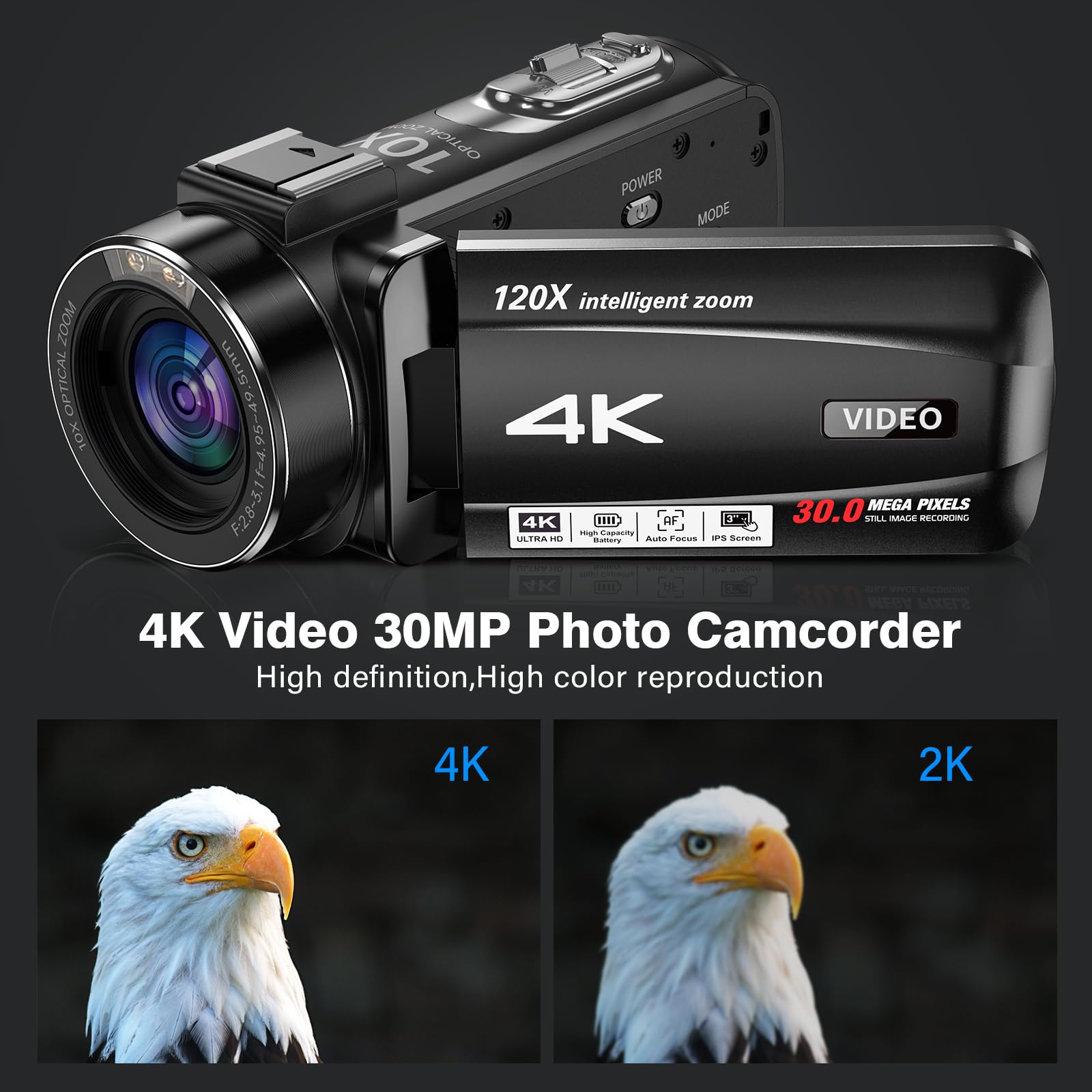 Buy GOGERLY 4K 30MP Camcorder Video Camera 10X Optical Auto Focus