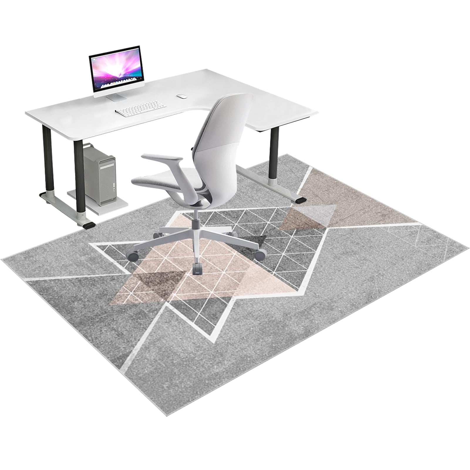 Office Chair Mat for Carpet Floor, Desk Chair Mat for Hardwood Floor & Tile, Heavy Duty 160 x 180 cm Non slip Gaming Computer Chair Mat for Hard Floors, Large Floor Protector Rug for Rolling Chair