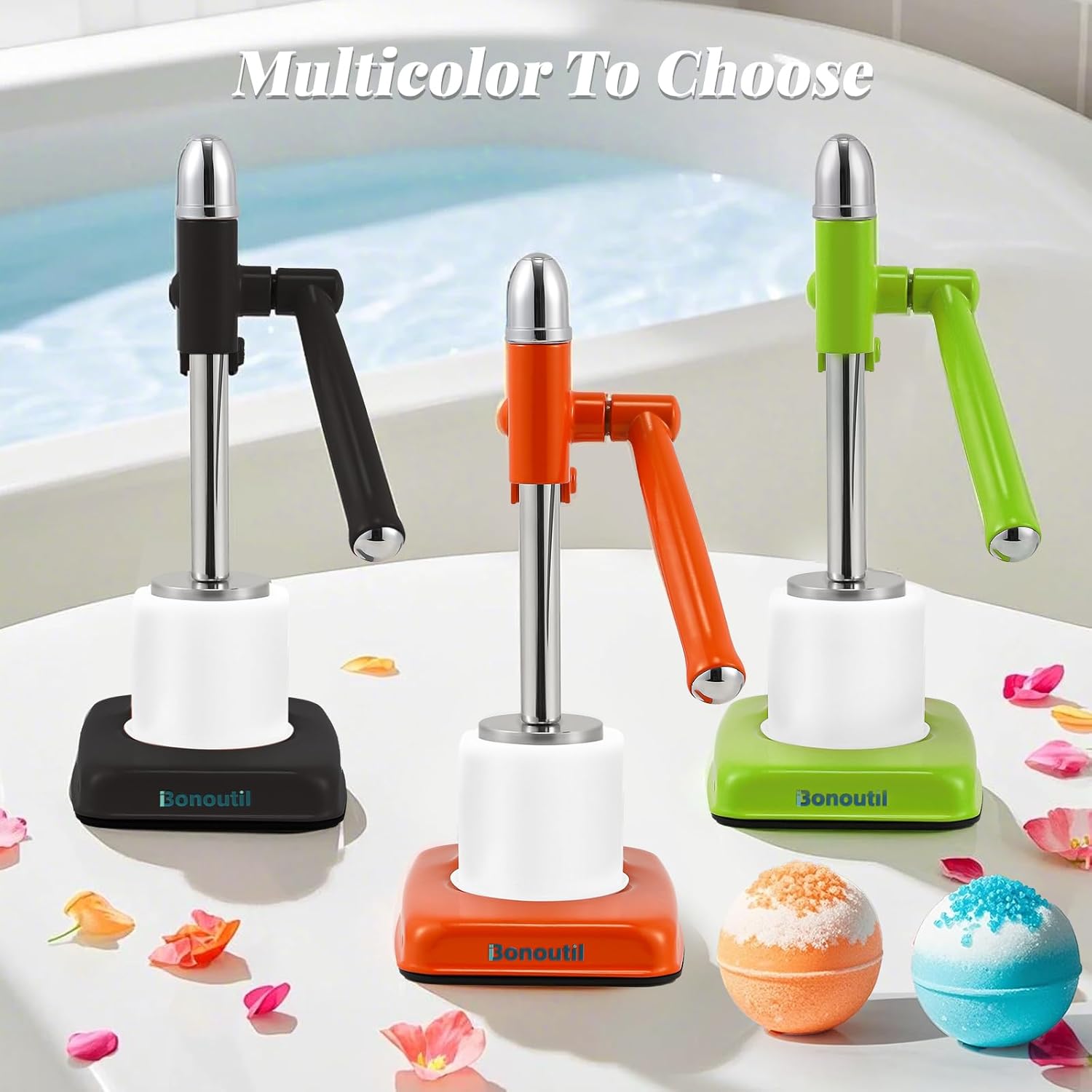 Bath Bomb Press Machine-2 Molds Easy Press Bath Bomb Machine DIY Soap Making for Adults Beginners (Orange)