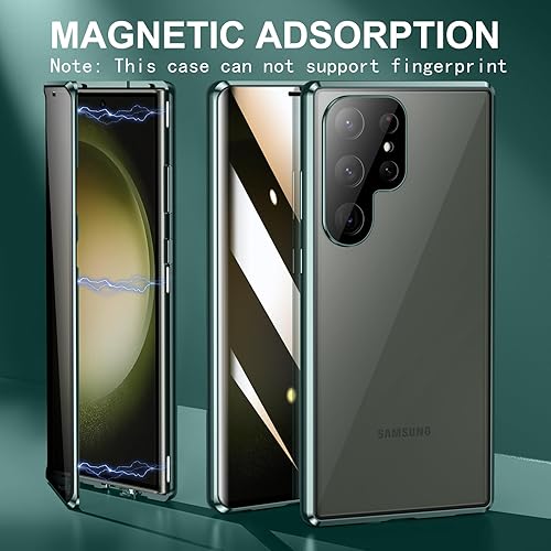 Miniatura 3 de Jonwelsy Funda antiespía para Samsung Galaxy S23 Ultra, cubierta de vidrio templado de privacidad frontal y trasera de 360 grados, pantalla
