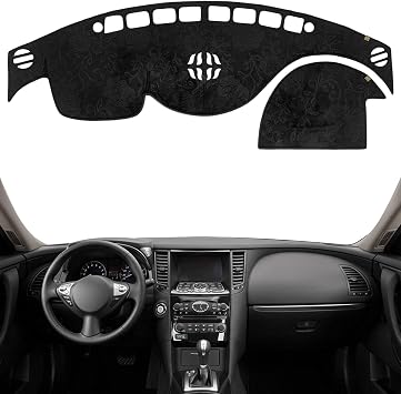 Dashboard Cover Dash Mat Fit for in-finiti 12-09 FX35,2013 FX37,13-09 FX50,17-14 QX70 Without HUD Models,Car Dash Board Mat Anti-Glare Carpet,Non-Slip Pad Flannel