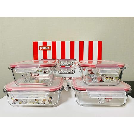 Amazon Pyrex パイレックス スヌーピーガラス ストレージセット 8pc 保存容器 キャニスター オンライン通販