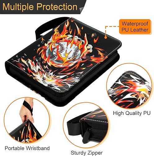 Miniatura 2 de Carpeta de tarjetas de béisbol, 400 bolsillos con 50 fundas extraíbles, carpeta de tarjetas deportivas para exhibición y almacenamiento de tarjetas,