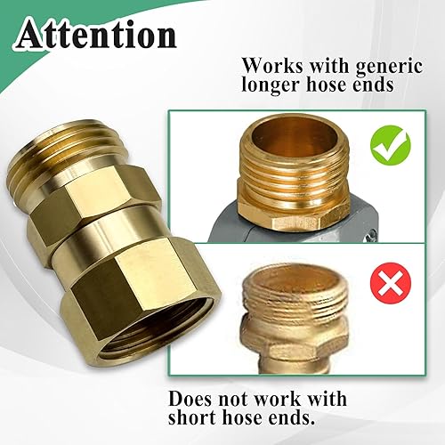 Miniatura 6 de Accesorio giratorio de manguera, conector de manguera de jardín, buen rendimiento de sellado sin fugas, latón