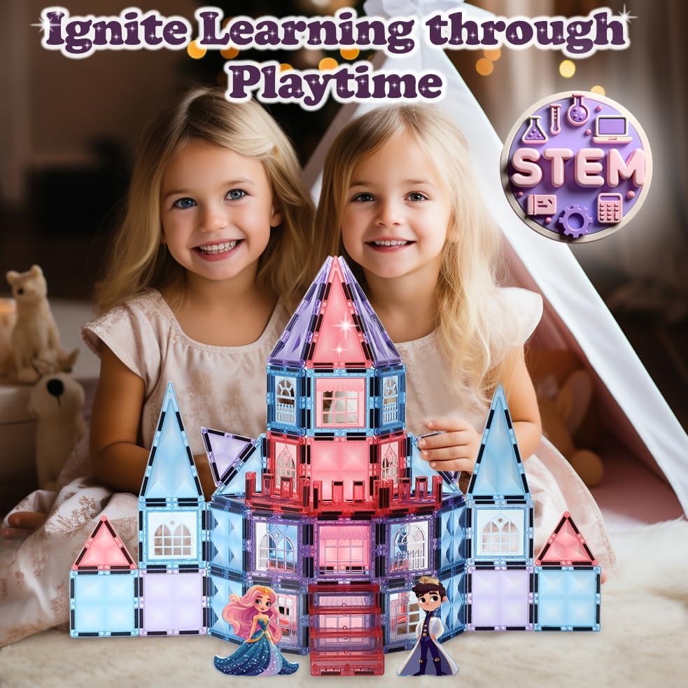 Magnetic prince and princess figures included in the set