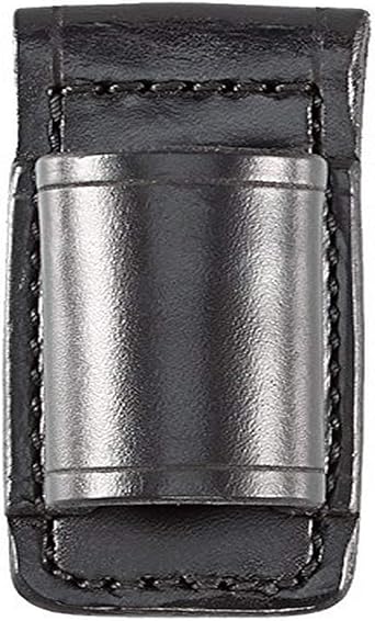 Aker Leather 554 Flashlight Holder, Plain Black Duty Belt Holster, Fits