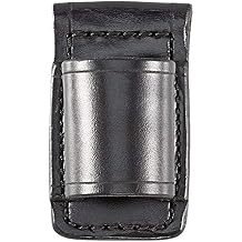 Aker Leather 554 Flashlight Holder, Plain Black Duty Belt Holster, Fits