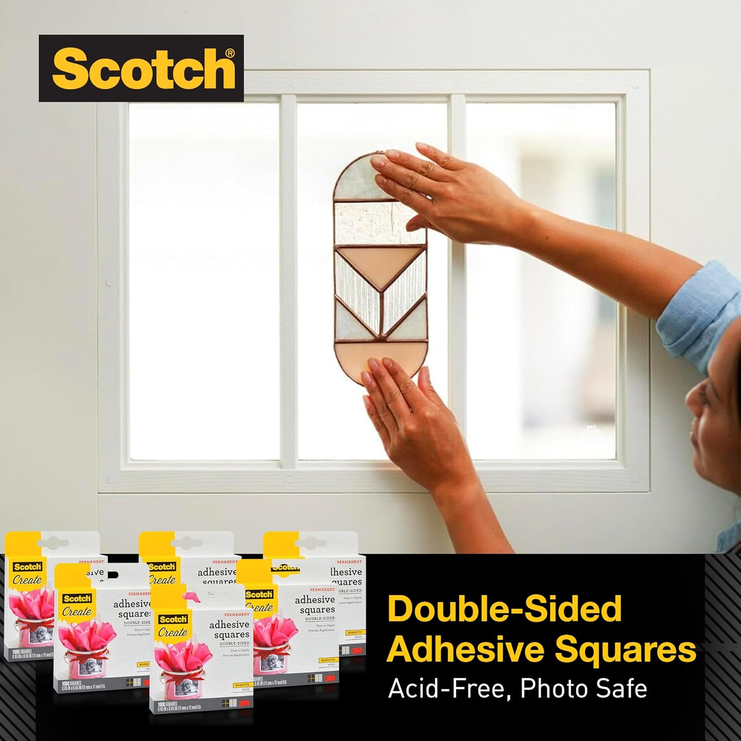 Scotch Photo Splits, Double-Sided Adhesive Squares, Acid-Free, Photo Safe, 1000 Count (Pack of 6)