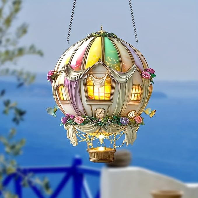 Generic Hot Air Balloon Light, Air Ballon Solar Lights | 2d flikkerende decoratieve voor verjaardagsmom tuin tuinporteren feestpad vrouwen patio's photo 3