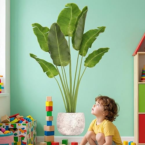 Miniatura 9 de VOSAREA Calcomanías de pared de plantas verdes 3D en maceta, calcomanías de bonsái extraíbles, calcomanías de bonsái para bricolaje, murales