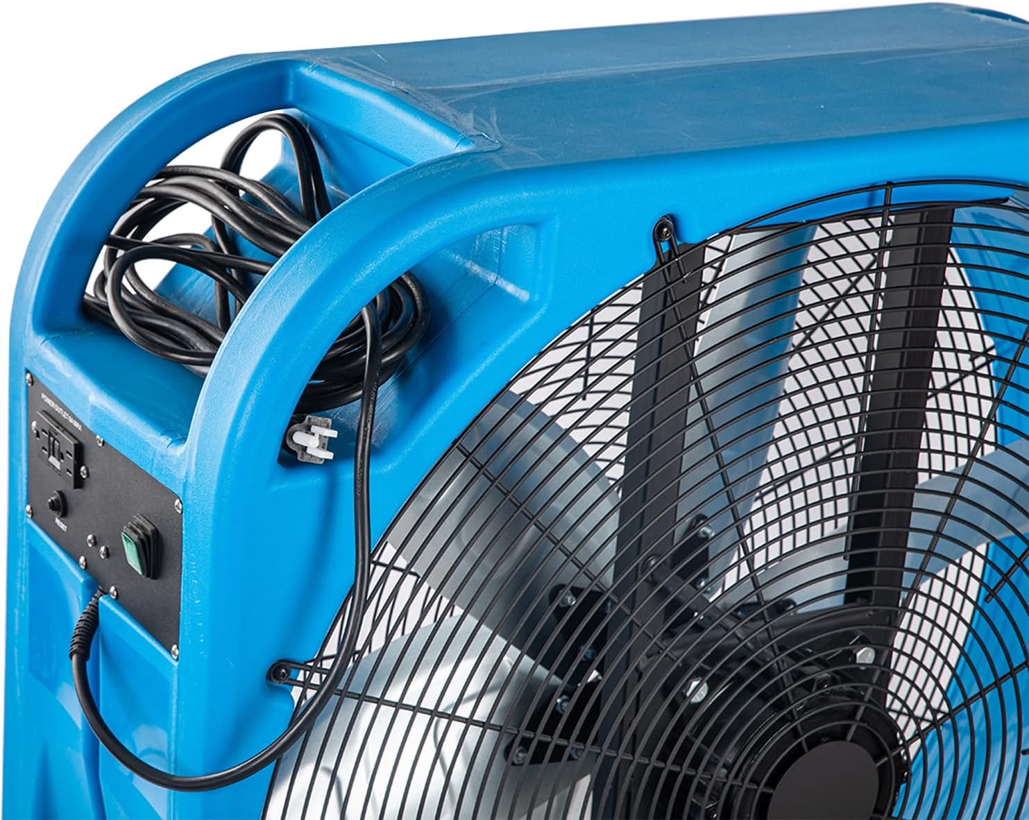 MOUNTO 12000 CFM 36inch Innovation 2-Speed Direct Drive Heavy Duty Fan with Powerful 1 HP Motor, Turbo Blade & Low Noise Drum Fan for Warehouse, Garage, Gym or Industrial Commercial Use (Blue)
