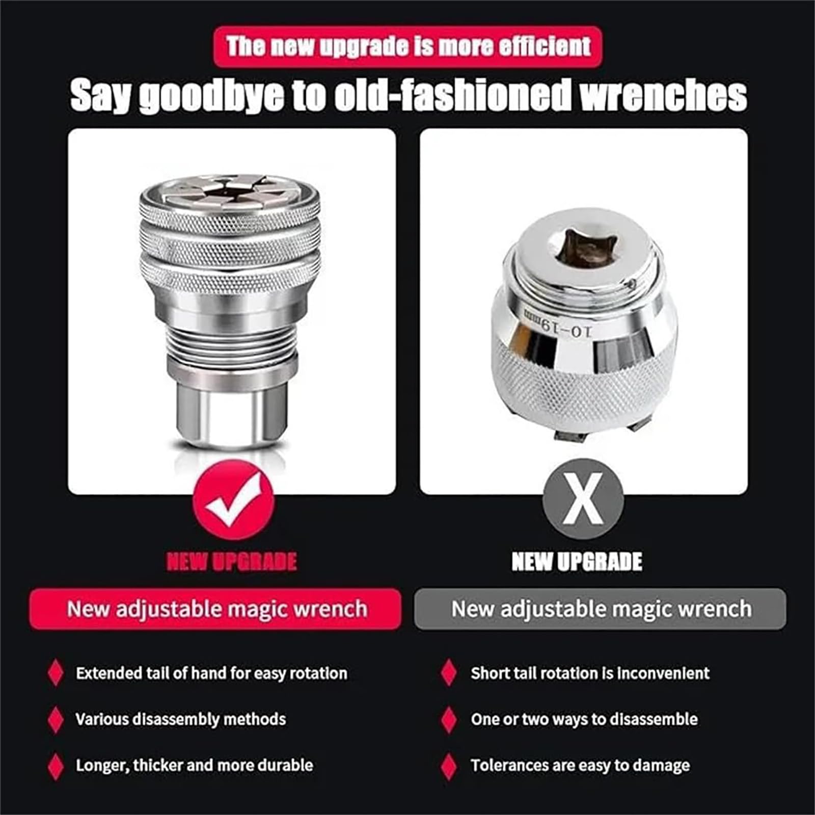 Herramienta de llave de vaso universal, herramienta de mantenimiento multifunción ajustable para trinquete de 3/8 pulgadas y taladro eléctrico