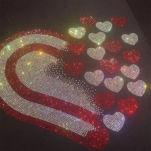 Miniatura 5 de Moda en forma de corazón diamantes de imitación exquisita brillante grande pasta de tela caliente diamante lentejuelas DIY ropa camiseta parche de