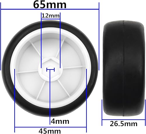 Miniatura 6 de Llantas de plástico de 0.472 in hexagonal y neumáticos de goma con espuma compatible con HSP Tamiya HPI Kyosho 110 On-Road Touring Car WLtoys 114