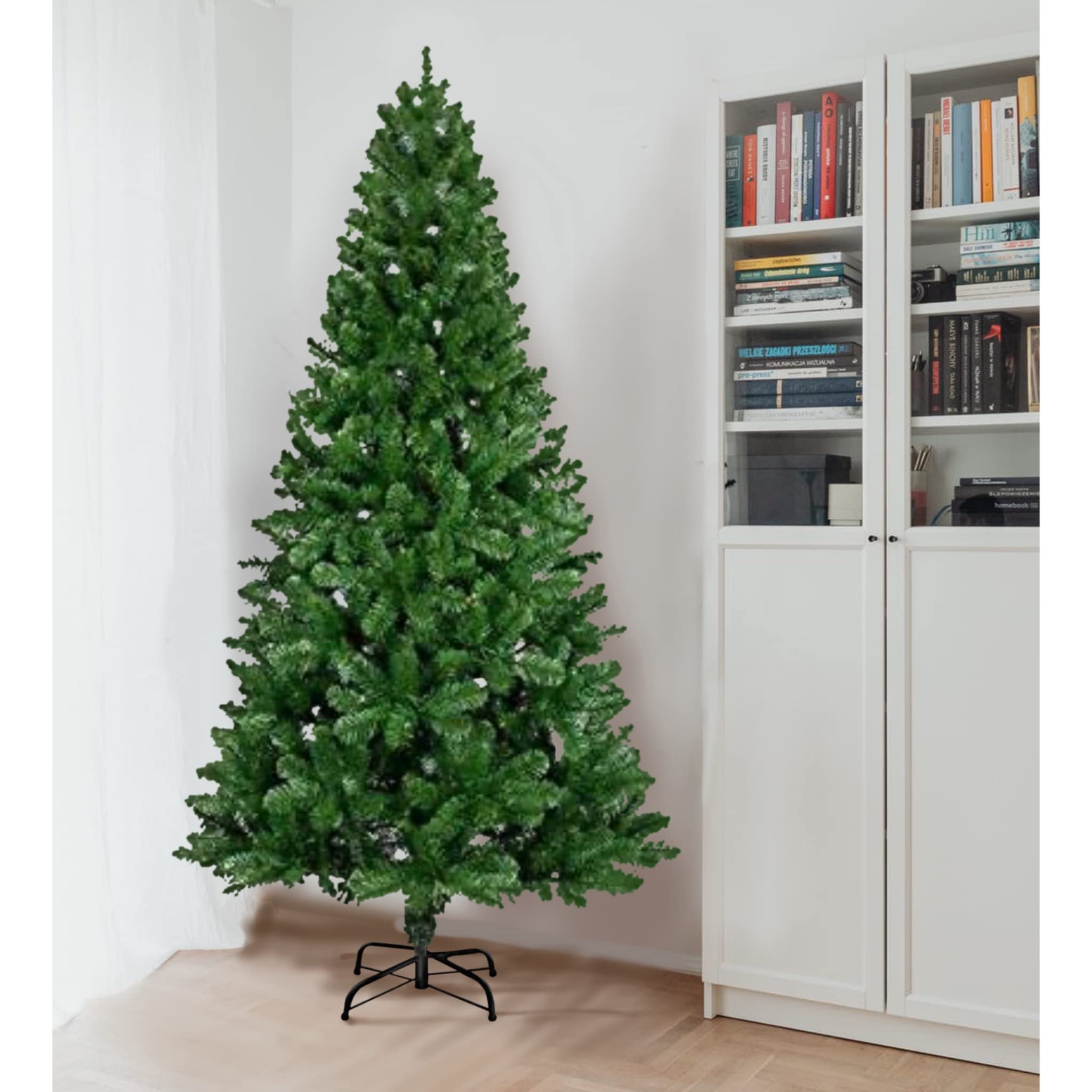 UETIAN 5ft/6ft/7ft/8ft Dense Green 1000 Tips Christmas Tree with Strong Foldable Metal Stand, Flame Resistant Artificial Xmas PVC Outdoor & Indoor (8ft or 2.4m)