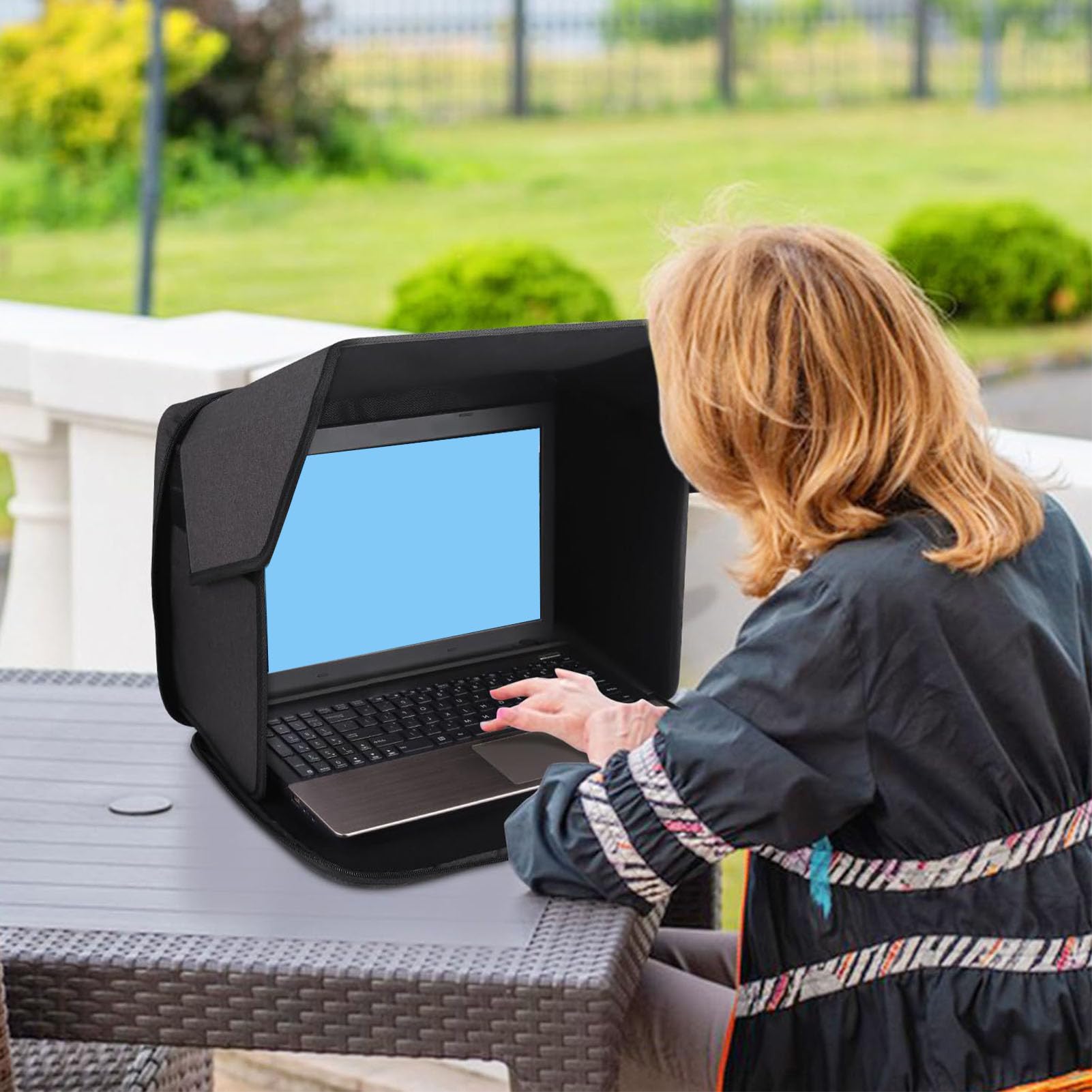 VBESTLIFE Ombra da Sole per Laptop, Laptop Sun Gare Shield Privacy Screen Hood, Borsa per Lapte per Laptop Pieghevole per Esterno, per 16 Pollici e Sotto i Laptop