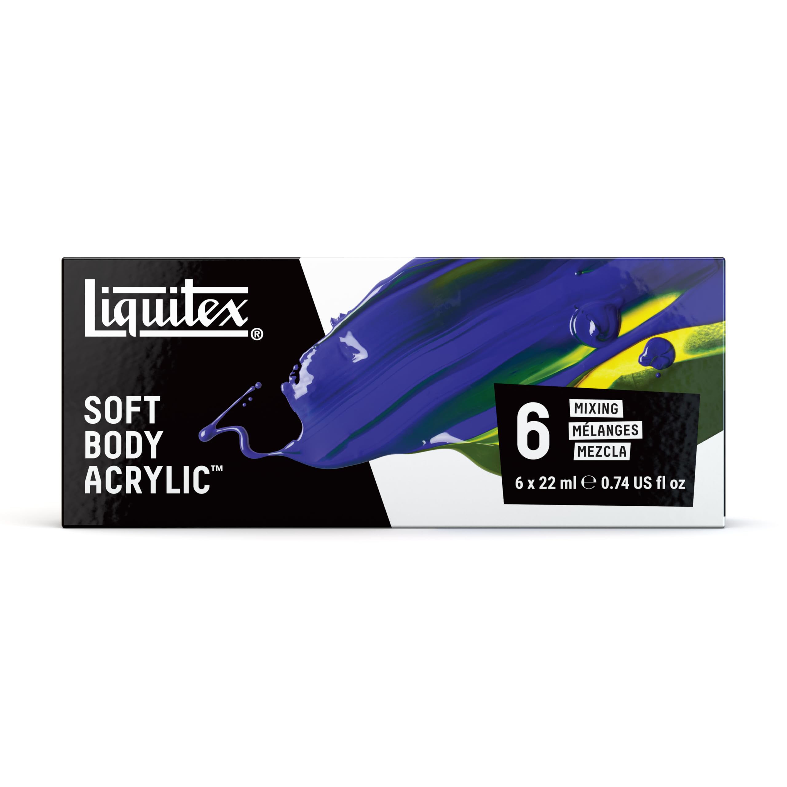 Soft Body Acrylic Paint, 6 x 22ml (0.74-oz), Mixing Set