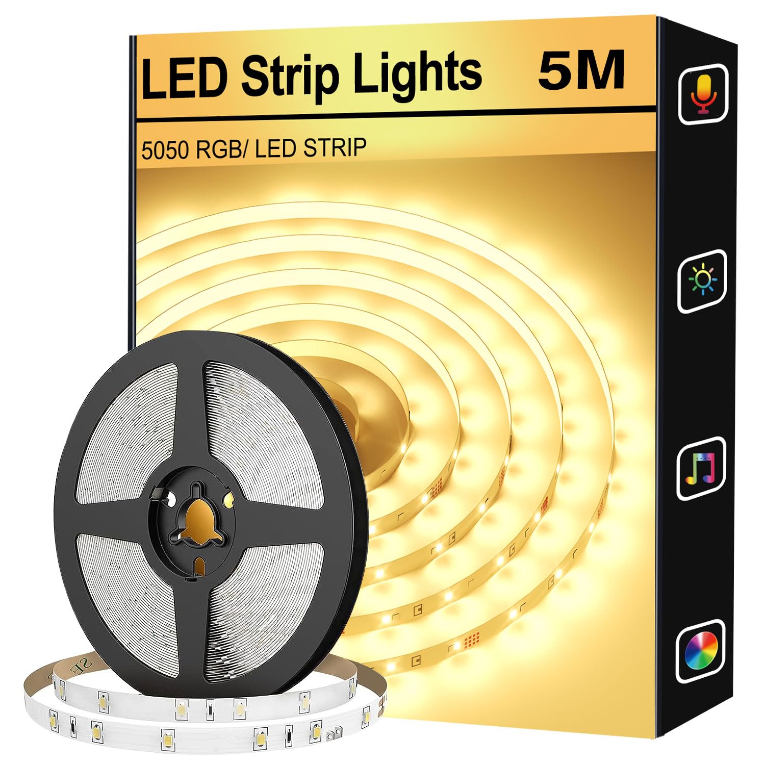 FUPT 5M LED Strip Light White CCT Tunable,CRI90 ,Adjustable White and Warm Vellow for Under Cabinet Bedroom Kitchen TV Mirror DIY