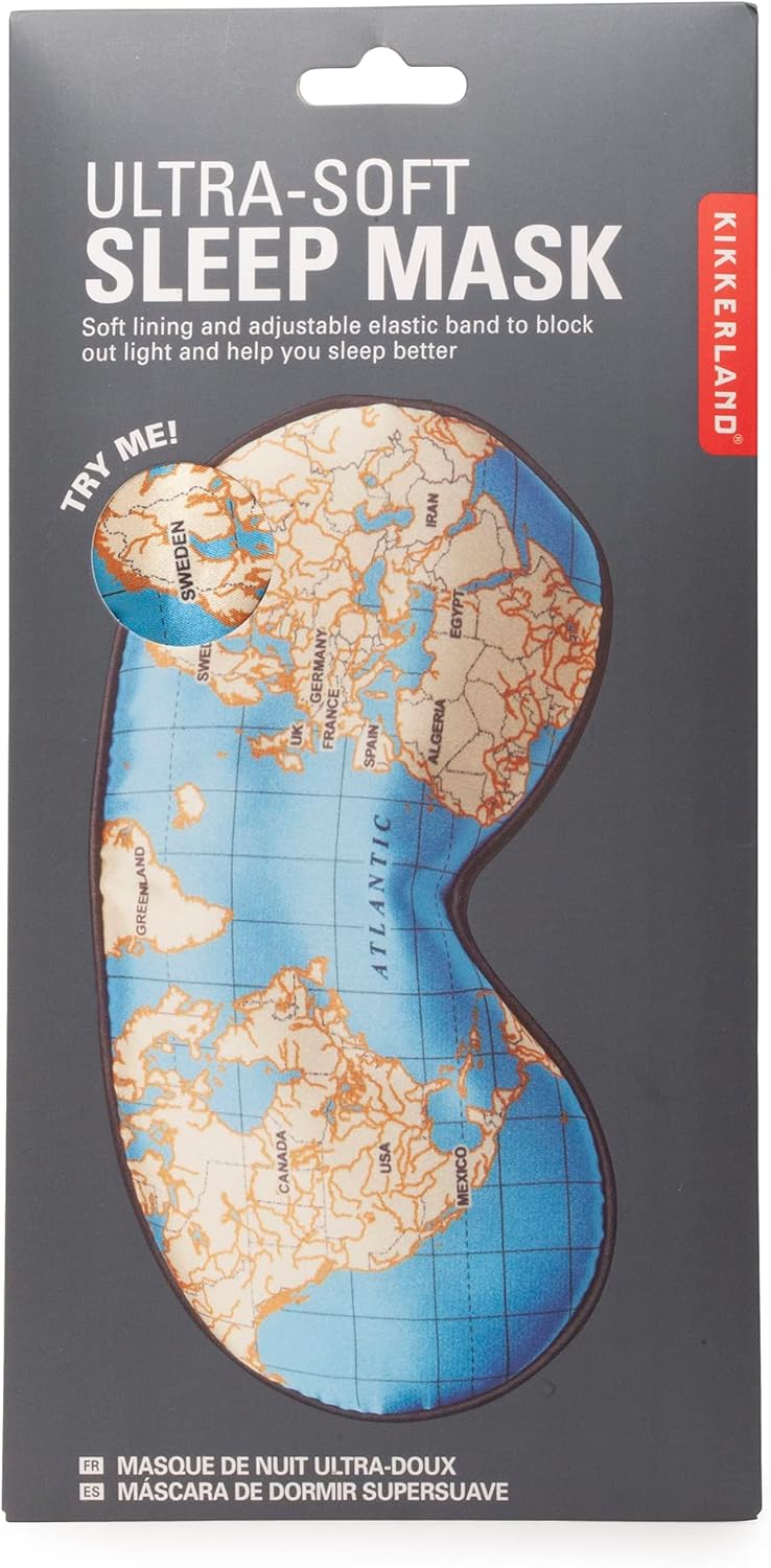 Kikkerland Maps Ultra Soft Sleep Mask - Assorted