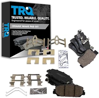 TRQ Front and Rear Brake Pad Set Ceramic Compatible with 2013-2018 Acura RDX