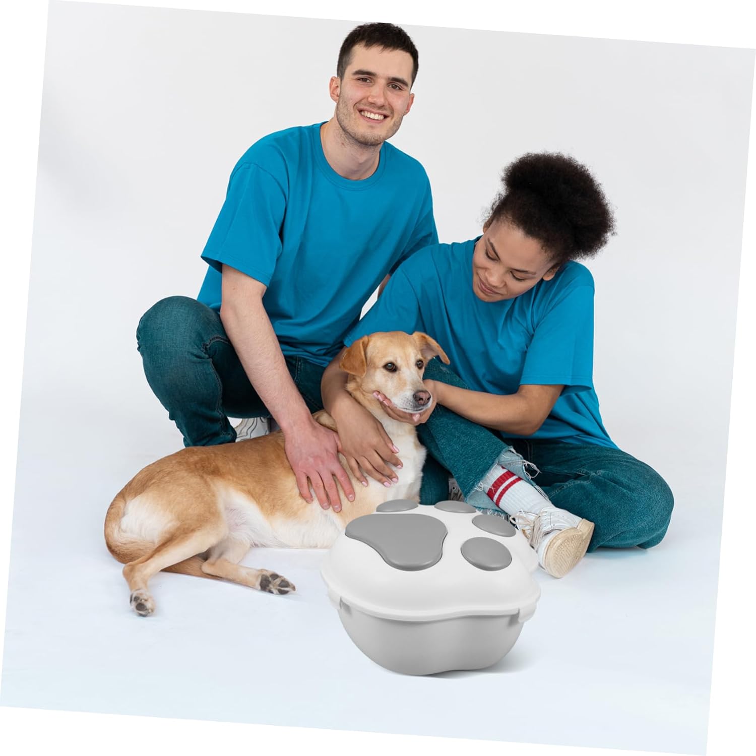 Happyyami Stylish Decorative Dog Food Storage Barrel Airtight Pet Food Storage Container