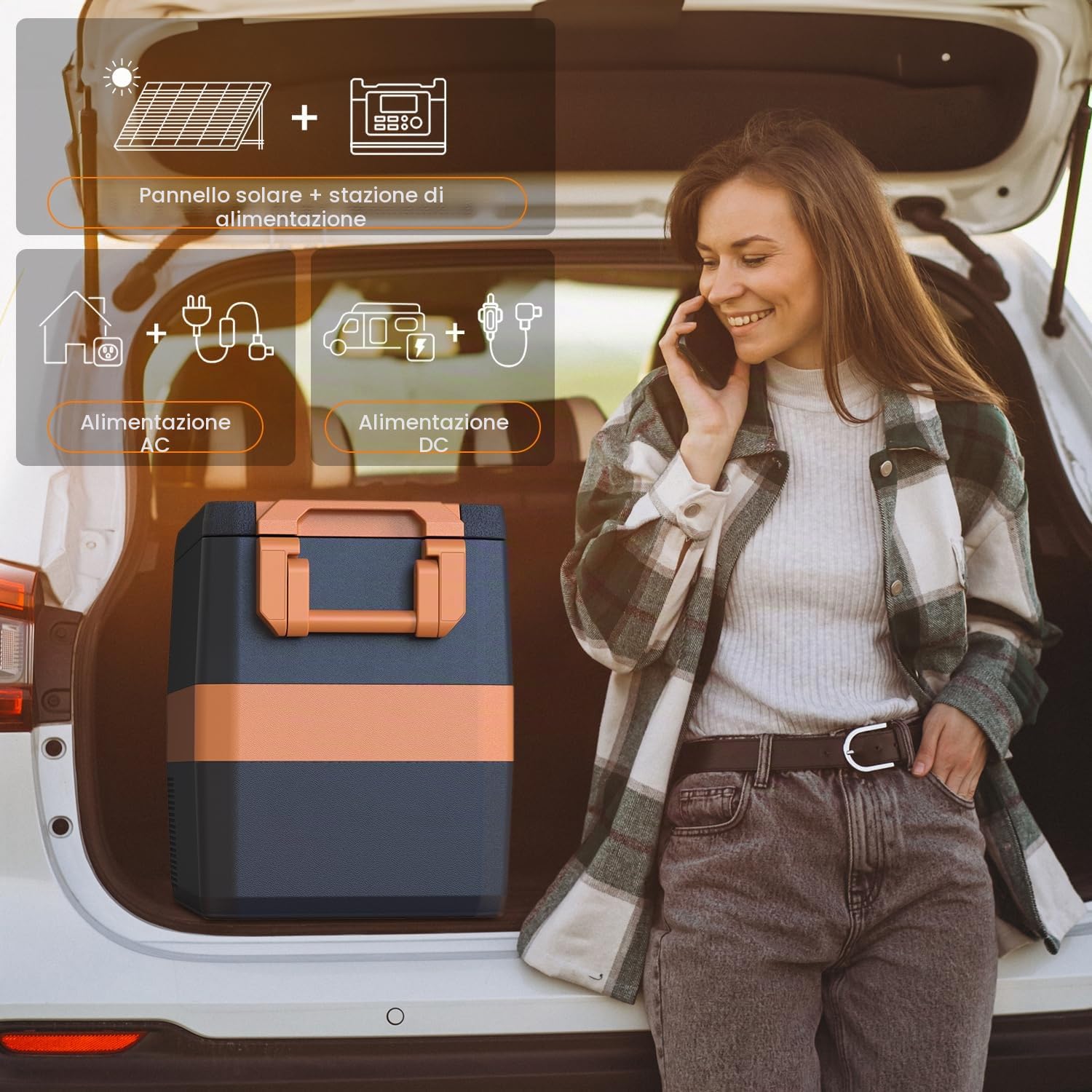Frigorifero Portatile per Auto 40L Frigo Auto 12V/24V Congelatore per Auto -20℃-20 ℃ Elettrico Mini Frigorifero da Campeggio con Controllo APP Frigo per Auto Camion Barca Camper