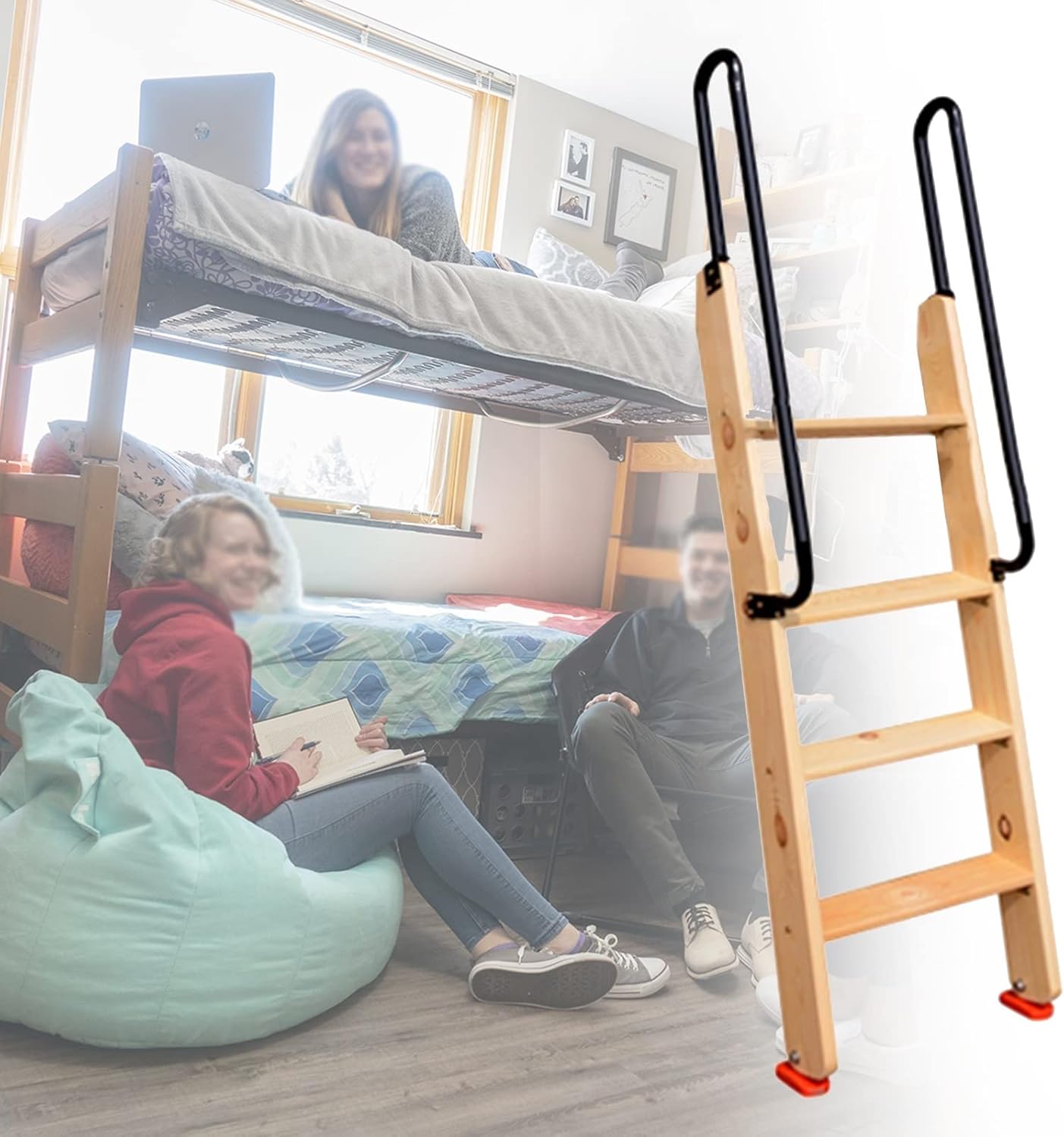 Bunk Bed Ladder Wooden Twin Bunk Bed Ladder w/Handle, Non