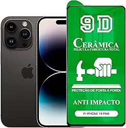Película Compatível com iPhone 14 Pro - 9D Cerâmica Protetora Resistente Anti Impacto Queda Choque Shock Flexível Nano Gel Compatível com 3D 5D 100D